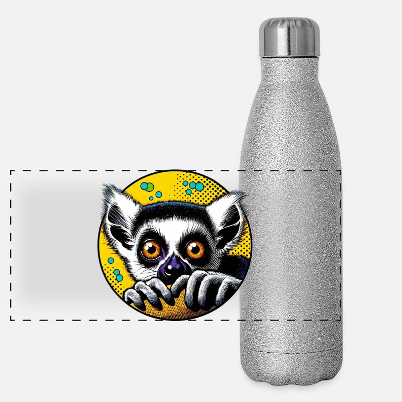 Lémurien Gourde isotherme panoramique pailletée 500 ml