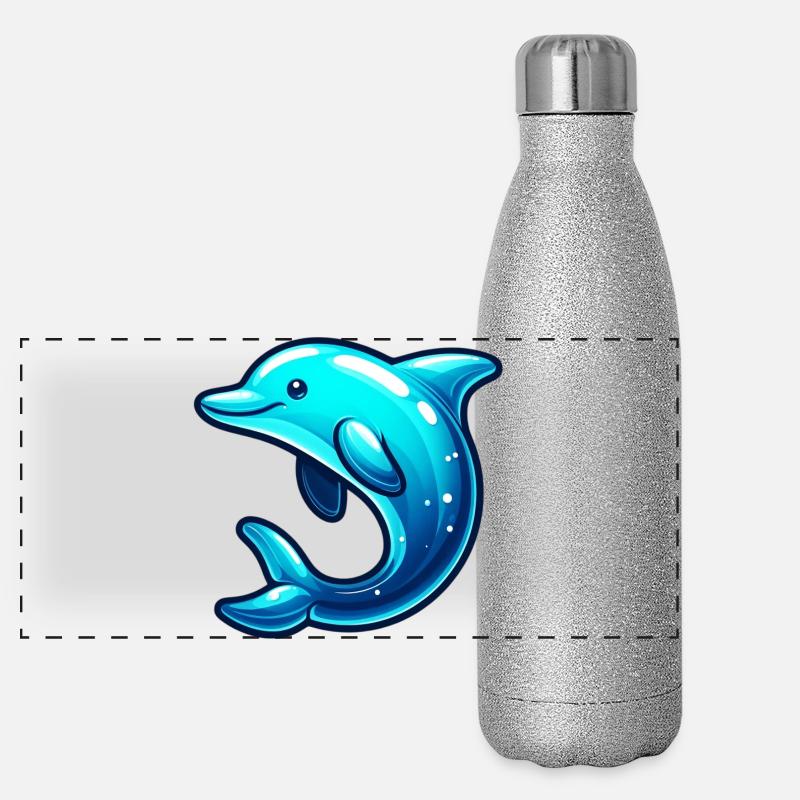 Dauphin Gourde isotherme panoramique pailletée 500 ml