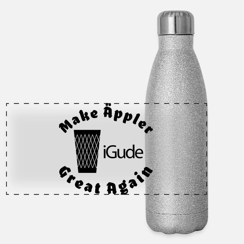 iGude Geripptes Great Again Panorama Glitzer Isolierflasche 500 ml