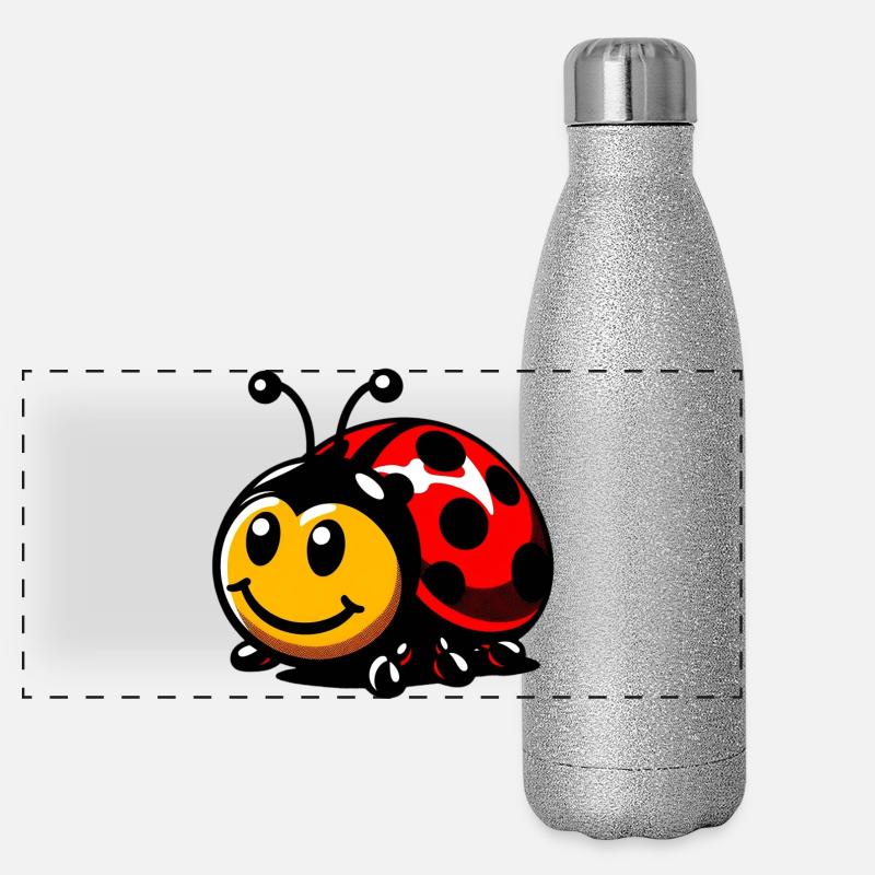Marienkäfer Panorama Glitzer Isolierflasche 500 ml