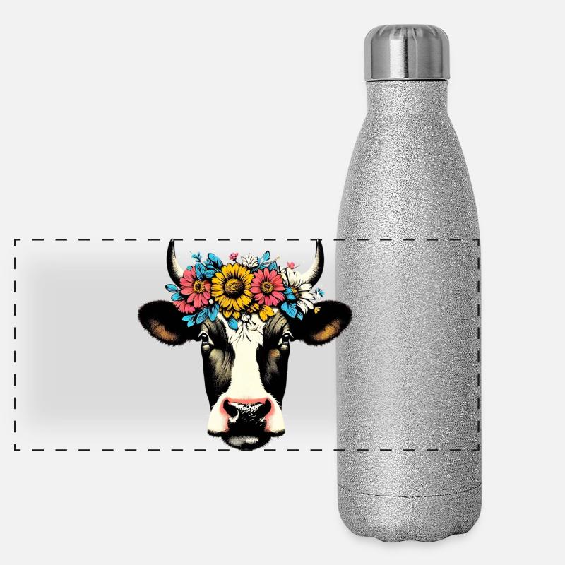Mucca Thermos in acciaio inossidabile glitterato