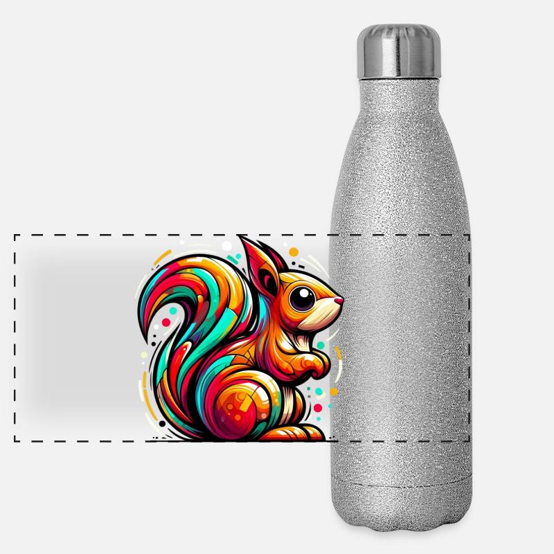 Écureuil Gourde isotherme panoramique pailletée 500 ml