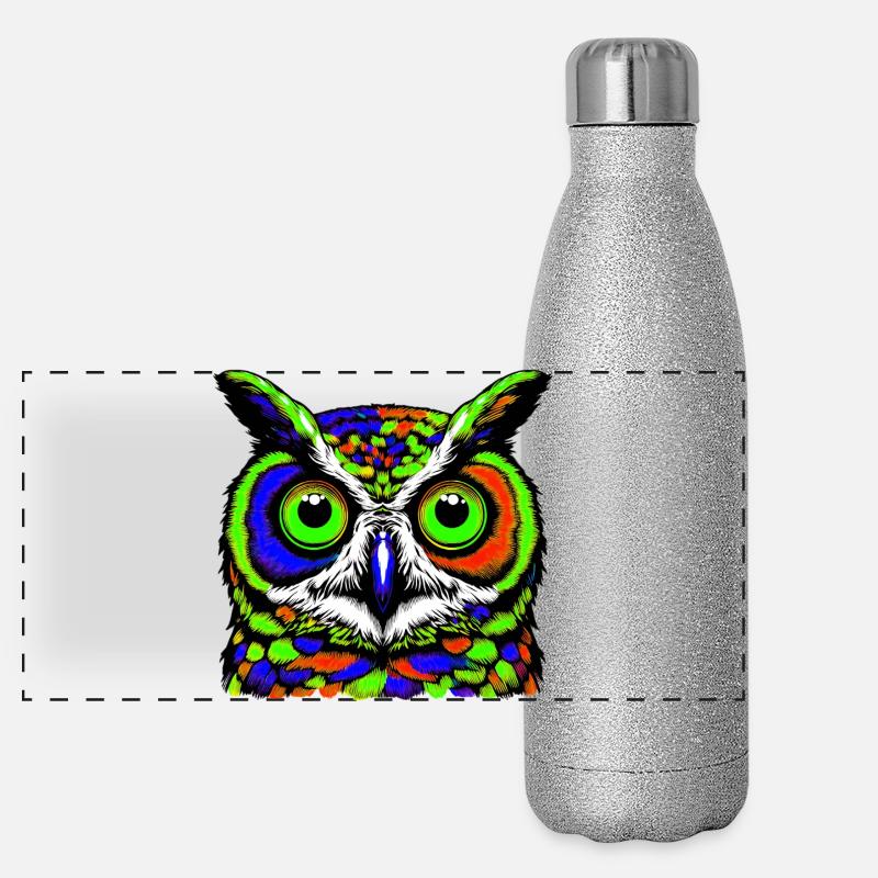 Hibou Gourde isotherme panoramique pailletée 500 ml