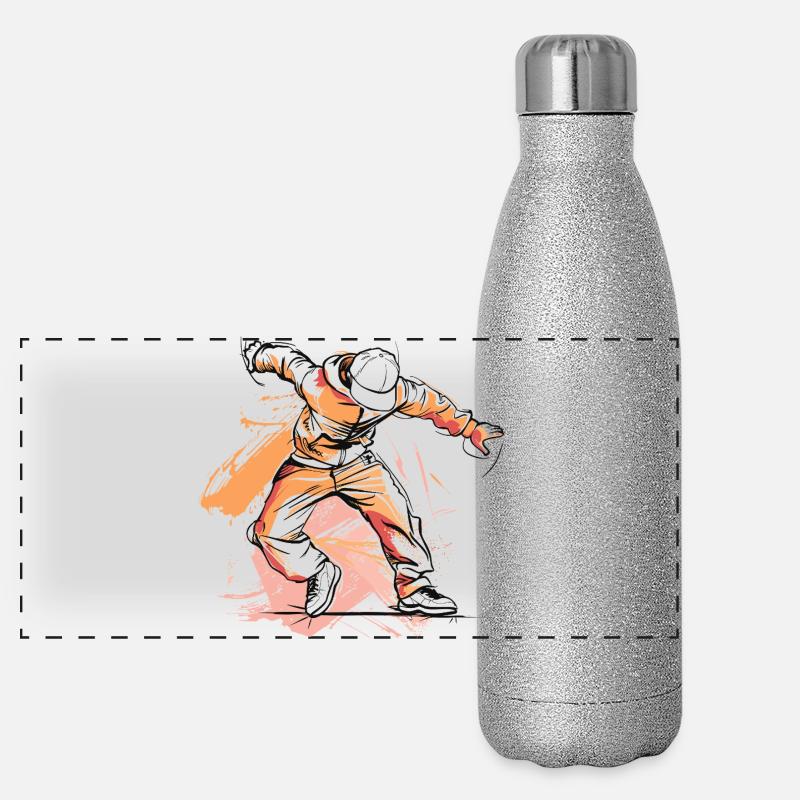 Dessin de breakdancer Gourde isotherme panoramique pailletée 500 ml