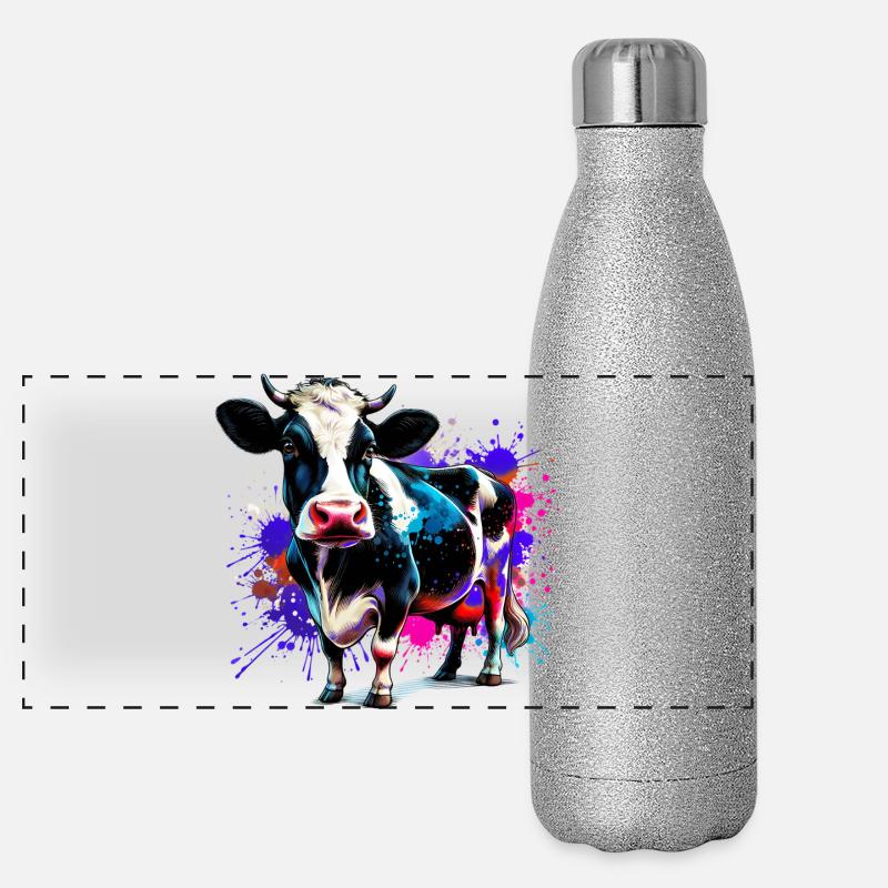 Vache Gourde isotherme panoramique pailletée 500 ml