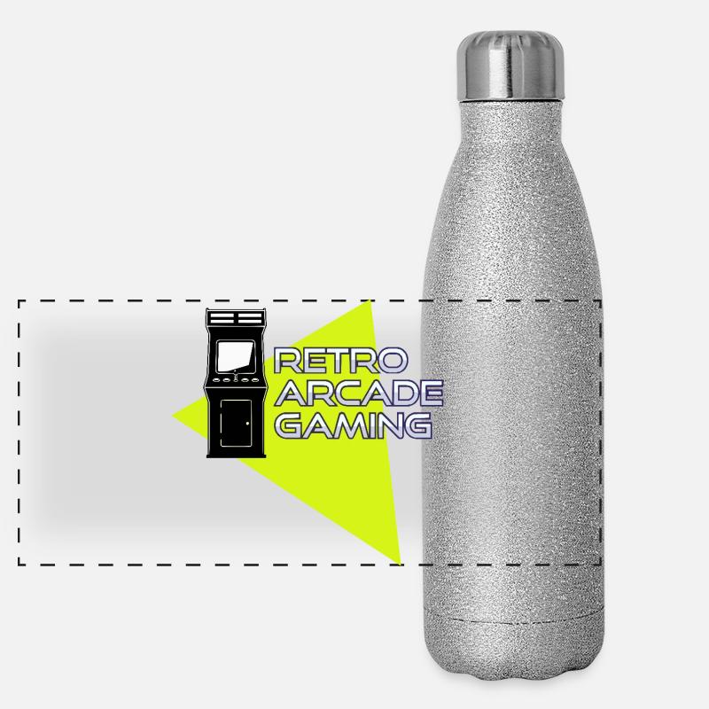 Retro arcade gaming Gourde isotherme panoramique pailletée 500 ml
