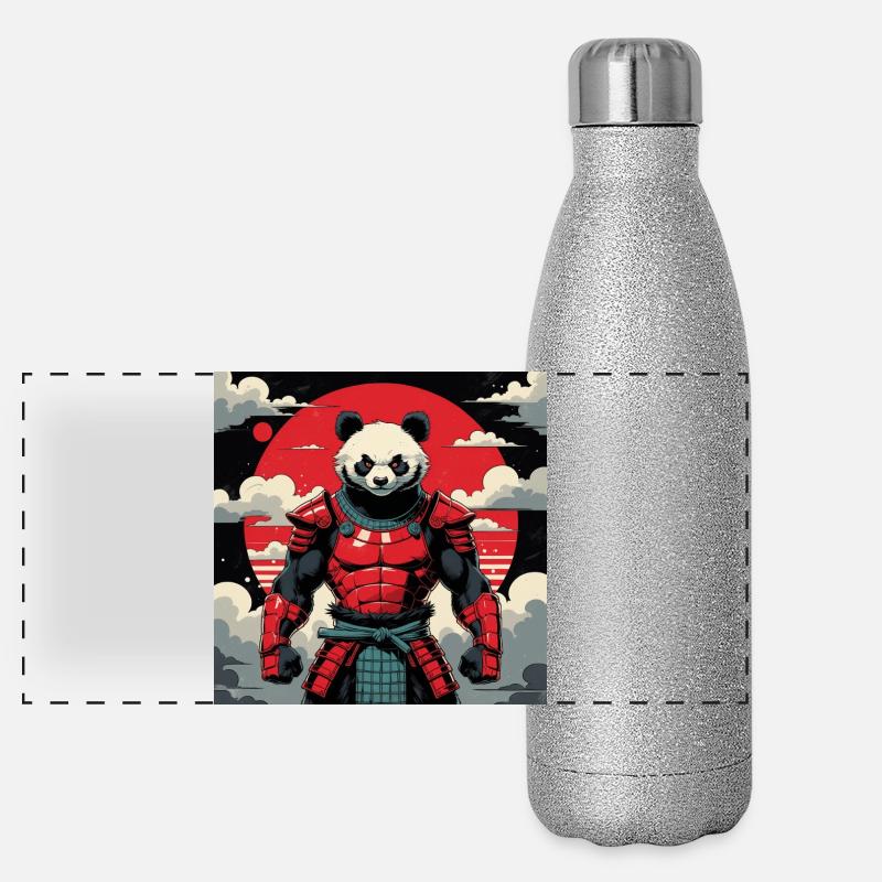 Samouraï Panda Guerrier Gourde isotherme panoramique pailletée 500 ml