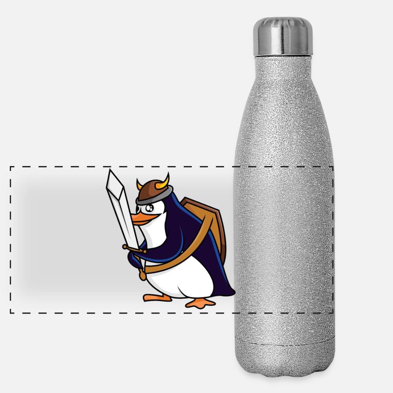 Wikinguin – Eiskalt erobert Panorama Glitzer Isolierflasche 500 ml