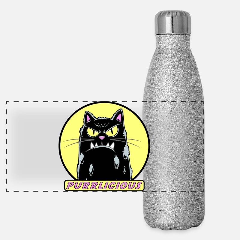 purrlicious - Panoramic Glitter Thermal Bottle 500 ml - silver glitter