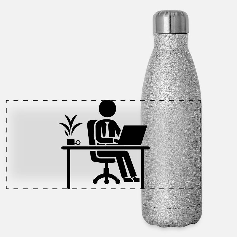 Worker Computer Job Desk Panoramic Glitter Thermal Bottle 500 ml