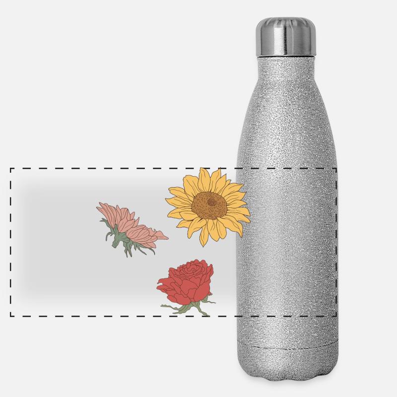 fleur Gourde isotherme panoramique pailletée 500 ml