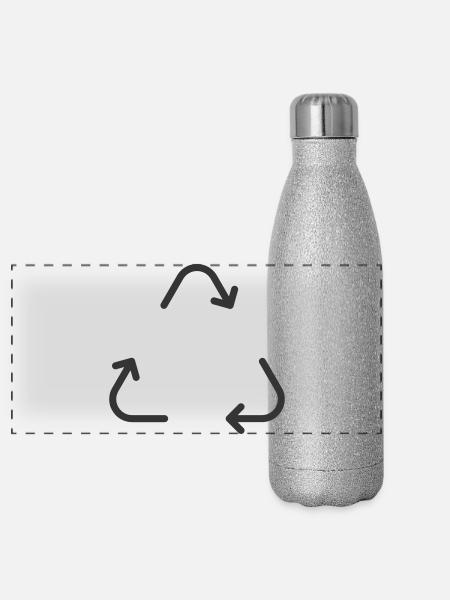 Symbol für Recycling-Symbol - Panorama Glitzer Isolierflasche 500 ml - Silber Glitzer