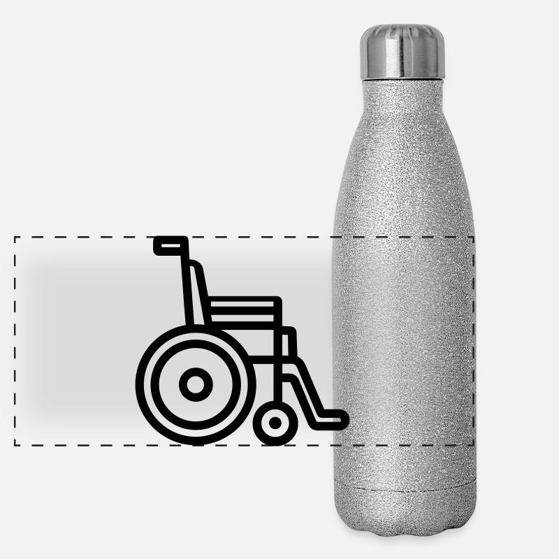 Rollstuhl Panorama Glitzer Isolierflasche 500 ml