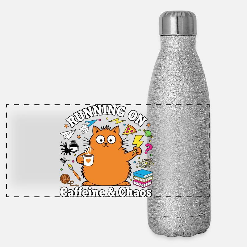 Fonctionne en mode chat Caffeine &amp; Chaos Gourde isotherme panoramique pailletée 500 ml