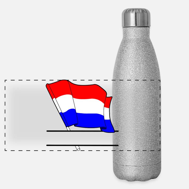 Netherlands Flag – Name Space Panoramic Glitter Thermal Bottle 500 ml