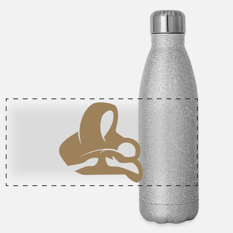Maria mit Jesuskind | Mutter mit Kind-Emblem Panorama Glitzer Isolierflasche 500 ml
