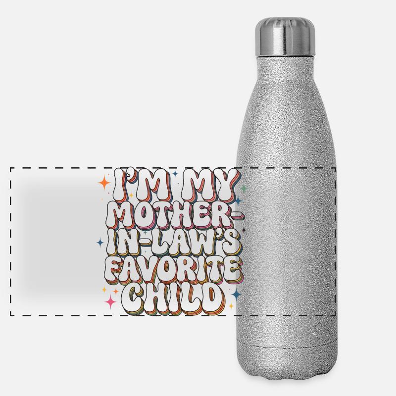 Lieblingskindlicher Schwiegermutter-grooviger Humor Panorama Glitzer Isolierflasche 500 ml