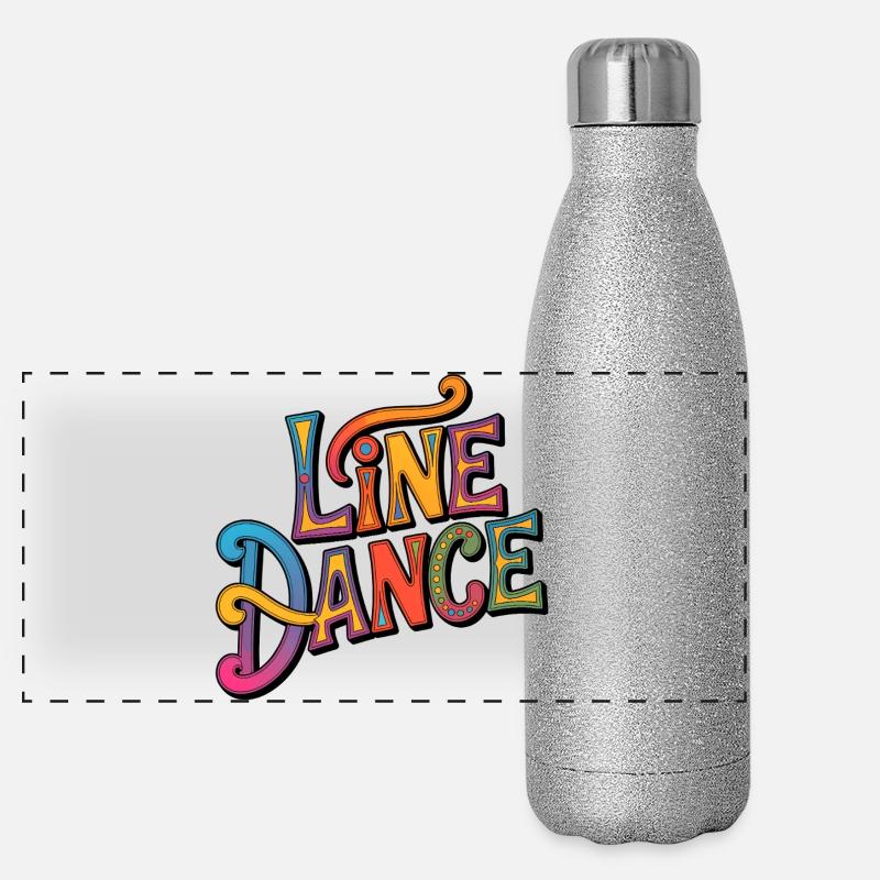 Line Dance Western Schriftzug Panorama Glitzer Isolierflasche 500 ml