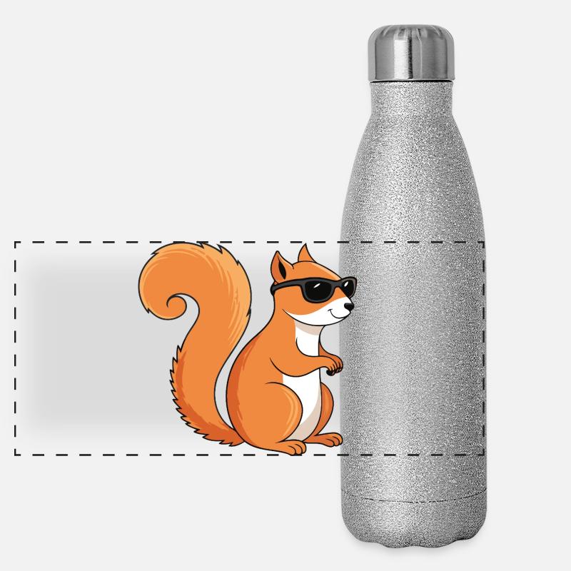 Chic Squirrel Sunglasses Glittrig termosflaska av rostfritt stål