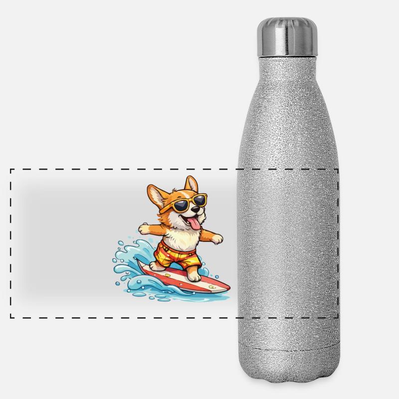 Corgi Surf-Sommerbrille Panorama Glitzer Isolierflasche 500 ml