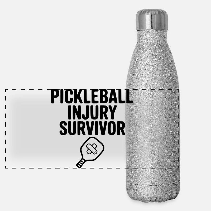 Survivant d’une blessure au pickleball Gourde isotherme panoramique pailletée 500 ml