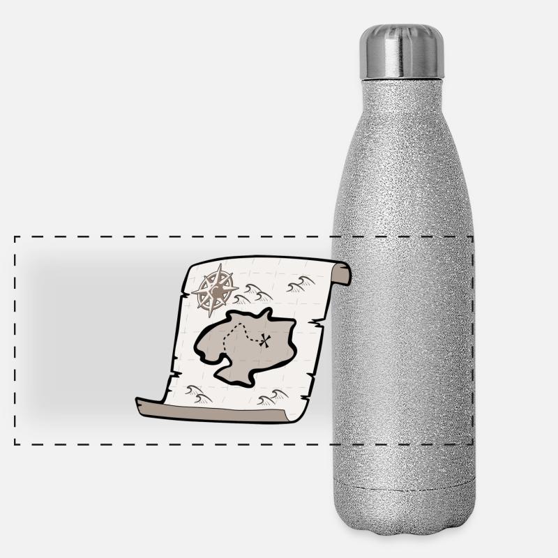 treasure map Panoramic Glitter Thermal Bottle 500 ml