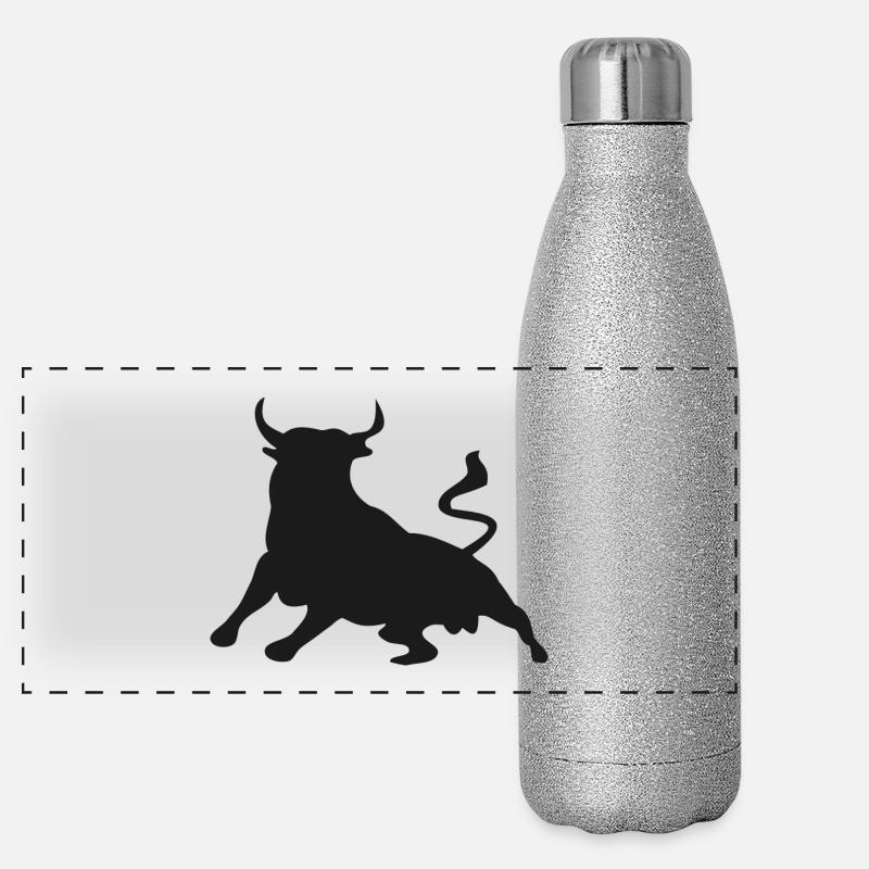 Bulle Stier Panorama Glitzer Isolierflasche 500 ml