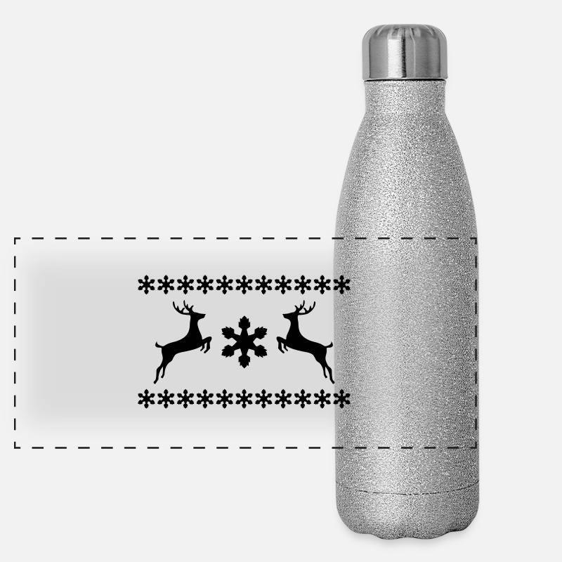 Rentier Weihnachten Pullover Panorama Glitzer Isolierflasche 500 ml