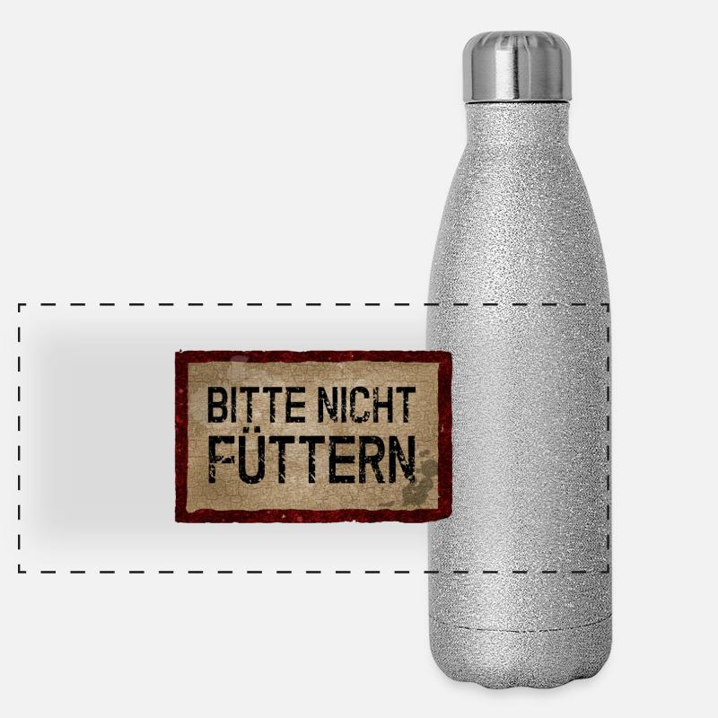 Bittte nicht füttern Panorama Glitzer Isolierflasche 500 ml