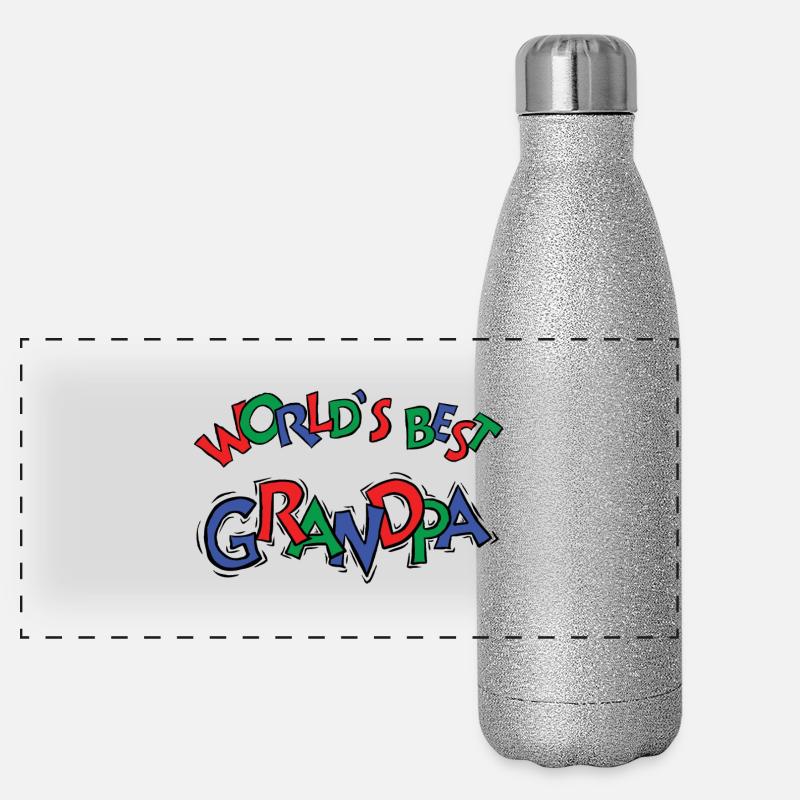 Welt bester Großvater Panorama Glitzer Isolierflasche 500 ml