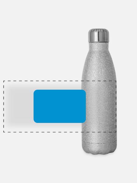 carré rectangle rectangles triangle - Gourde isotherme panoramique pailletée 500 ml - paillettes argentées - Devant
