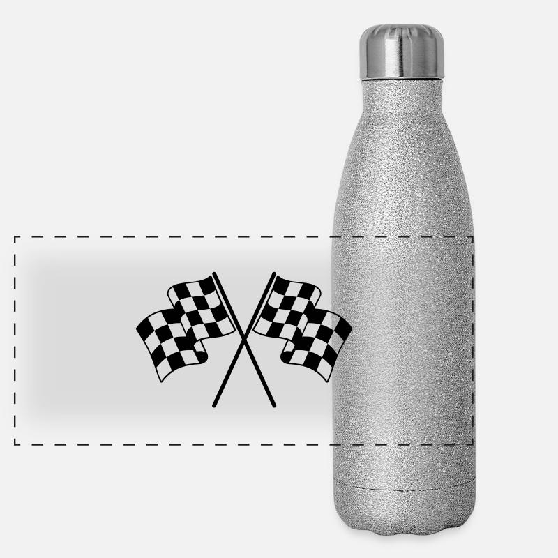 Checkered Flags Panoramic Glitter Thermal Bottle 500 ml