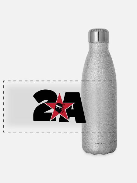 Corsica ! - Panorama Glitzer Isolierflasche 500 ml - Silber Glitzer - Vorne