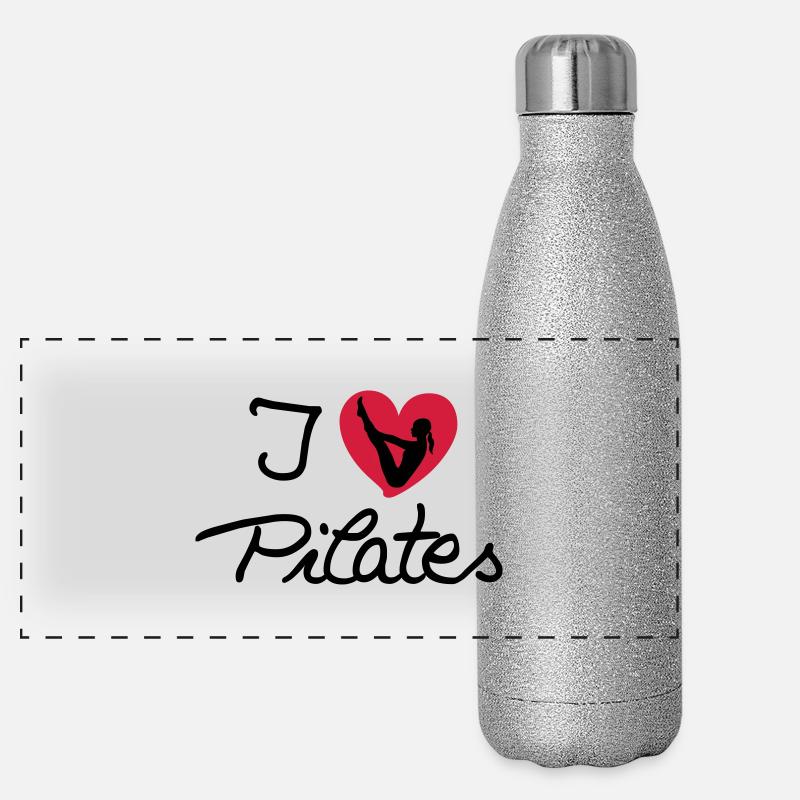 I love Pilates (3) Panorama Glitzer Isolierflasche 500 ml
