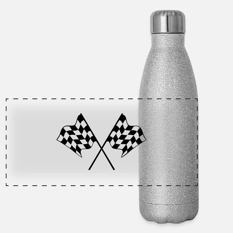 race flag Panorama Glitzer Isolierflasche 500 ml