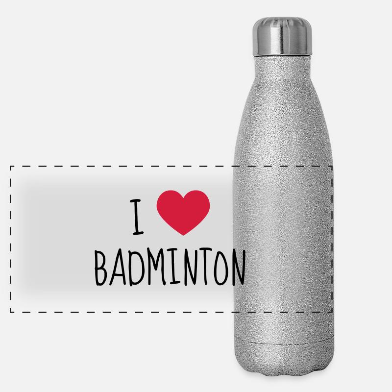 Badminton / Badminton Player / Birdie / Sport Panorama Glitzer Isolierflasche 500 ml
