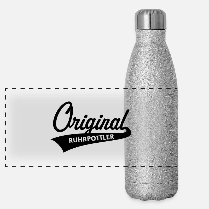 Original Ruhrpottler (Ruhrpott / Ruhrgebiet / 1C) Panorama Glitzer Isolierflasche 500 ml