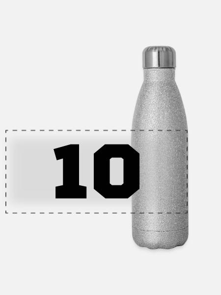 10 - Panorama Glitzer Isolierflasche 500 ml - Silber Glitzer - Vorne