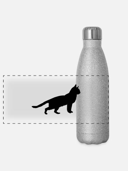 katze - Gourde isotherme panoramique pailletée 500 ml - paillettes argentées - Devant