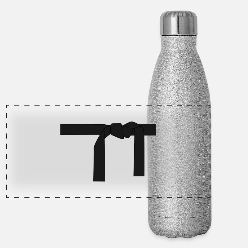 Schwarzer Gürtel. Geschenkidee Panorama Glitzer Isolierflasche 500 ml