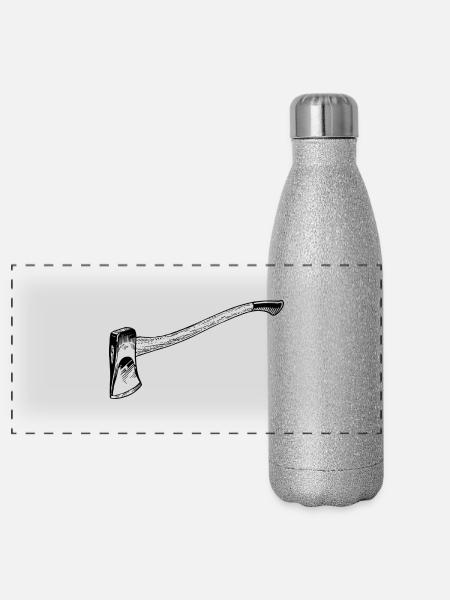 Axt - Panorama Glitzer Isolierflasche 500 ml - Silber Glitzer