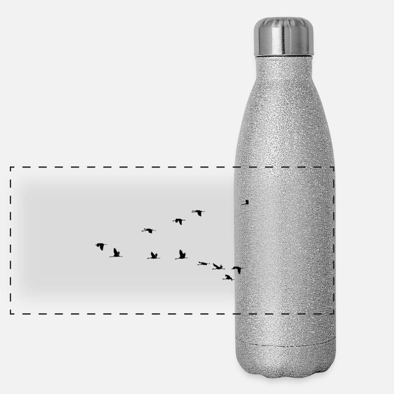 Cygnes migrateurs Gourde isotherme panoramique pailletée 500 ml