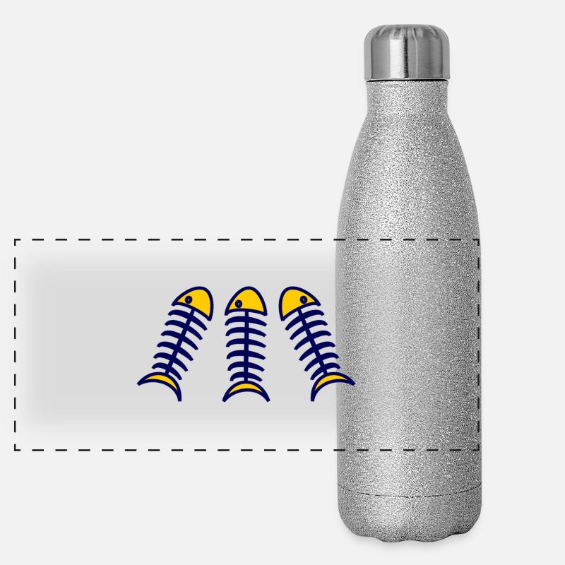 SARDINE. FISH. APRIL FOOL. EASTER. SEA Panoramic Glitter Thermal Bottle 500 ml