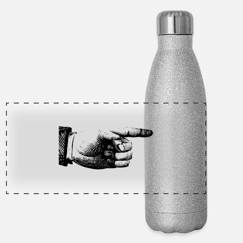 Finger pointing Panoramic Glitter Thermal Bottle 500 ml