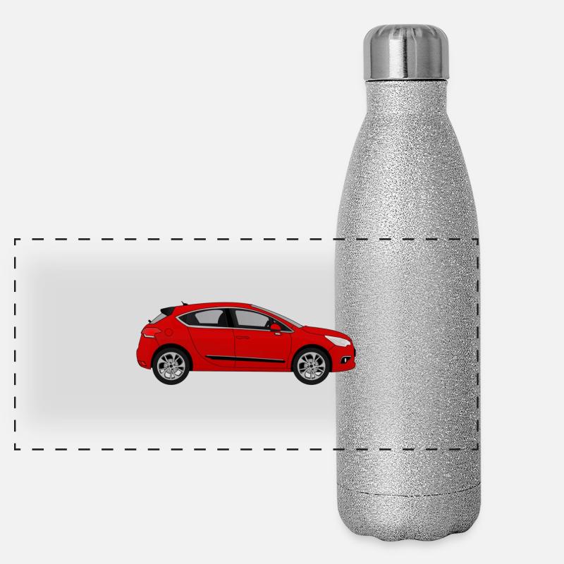 Red car Panoramic Glitter Thermal Bottle 500 ml
