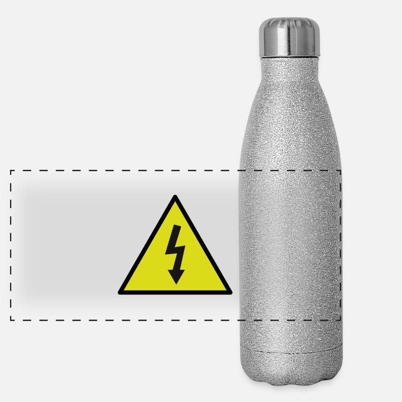 electricity danger signal Panoramic Glitter Thermal Bottle 500 ml