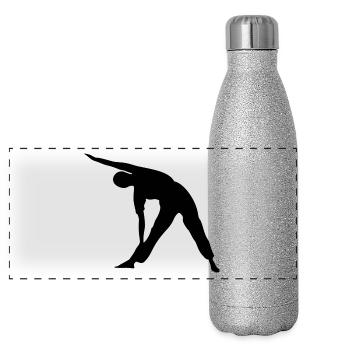 Sport - Gourde isotherme panoramique pailletée 500 ml - paillettes argentées - Devant
