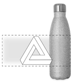 Illusion optique symbole de l'infini Triangle - Gourde isotherme panoramique pailletée 500 ml - paillettes argentées - Devant