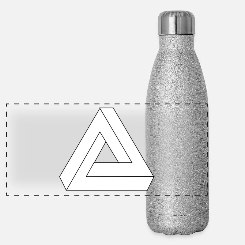 Illusion optique symbole de l'infini Triangle Gourde isotherme panoramique pailletée 500 ml