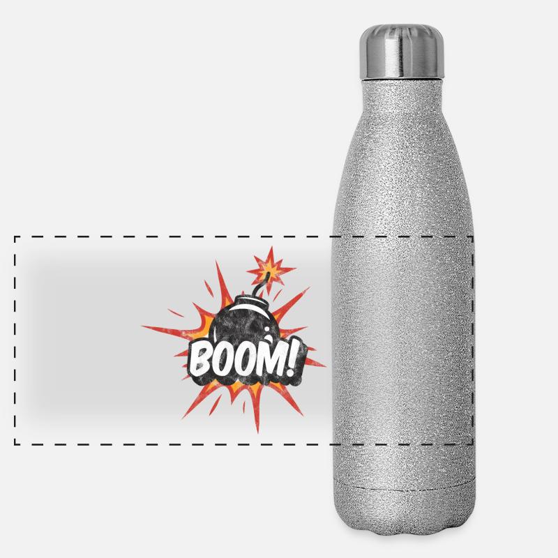 Boom! Bombe Explosion Kinder Comic Panorama Glitzer Isolierflasche 500 ml